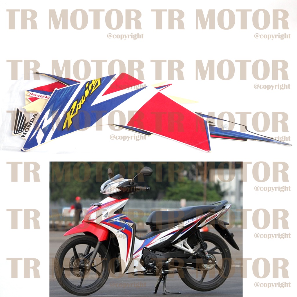 Stiker Motor Blade 125 FI 2014 Sticker Striping Lis Full Set Motor