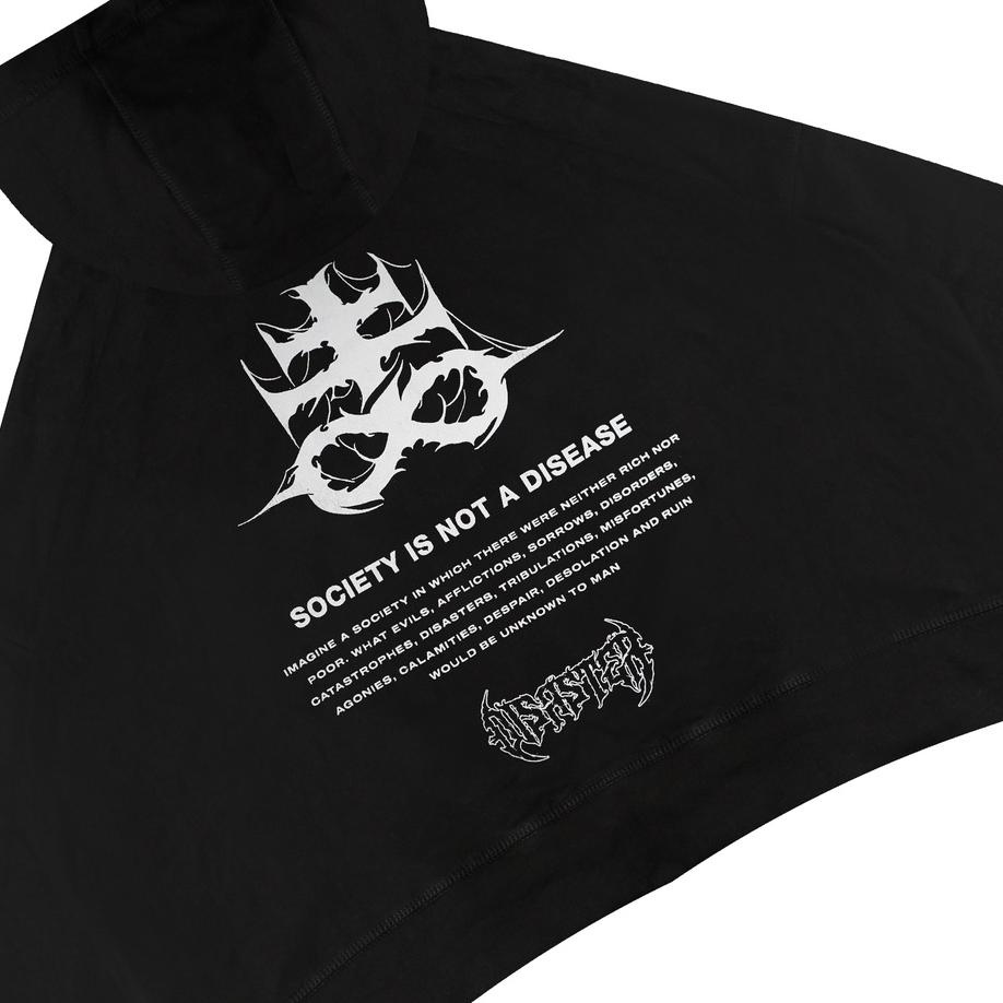 Stok Terbaru GRDT Dstr Hoodie Oversize Crop Top Black