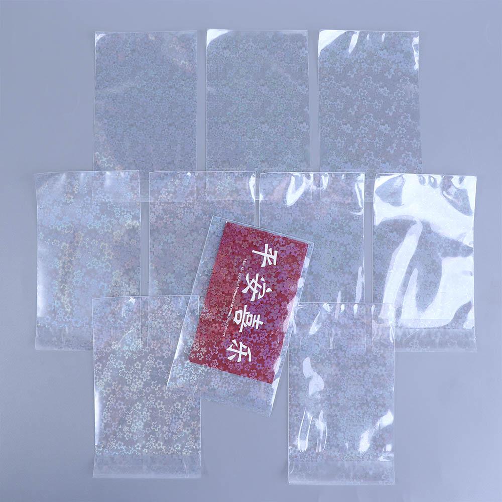 Agustinina Postcard Protector Sleeves Transparan Kedip Star Grid Hologram Film Sakura Card Protector