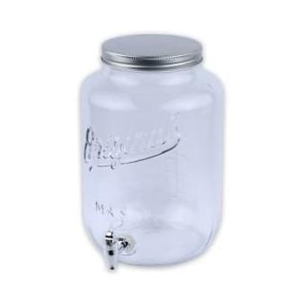 Delicia Dispenser / Tempat Air Minuman Saji Mason, Kaca Bening, 8 Ltr