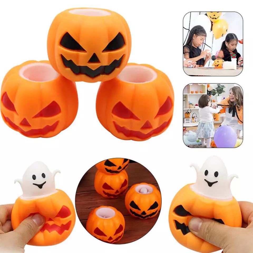 ELITEE Mainan Squishy Labu Pumpkin Pop it Karet Silikon Balon Silicone Pencet Lentur Aman