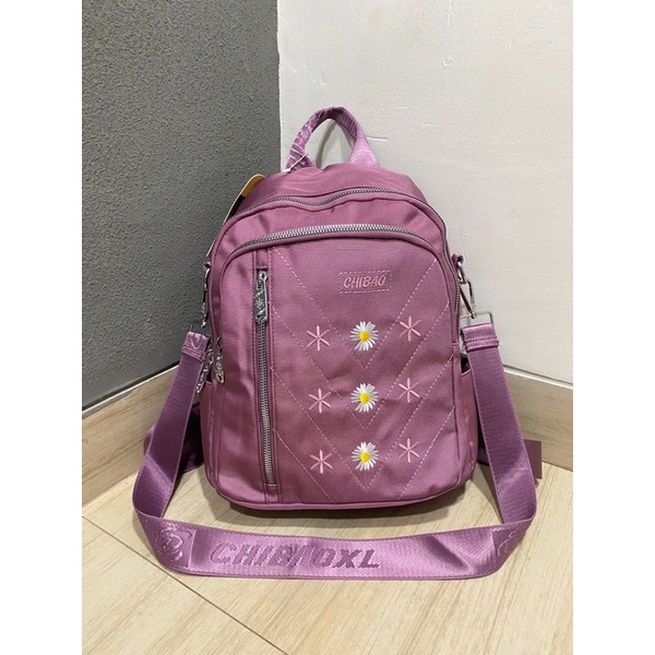 Tas Ransel Chibao 0864-33 Motif Bunga Bahan Kanvas. Tas Wanita Tas Ransel Wanita Tas Chibao ORI BEST SELLER TERBARU BISA BAYAR DITEMPAT.!!!!!