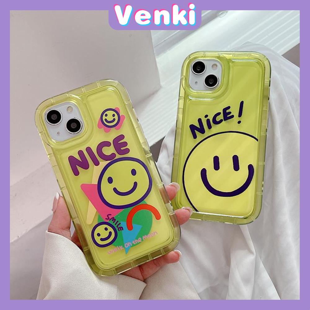 Case For iPhone 14 Pro Max TPU Soft Jelly Airbag Case Clear Yellow Smiley Case Camera Protection Shockproof For iPhone 14 13 12 11 Plus Pro Max 7 Plus X XR