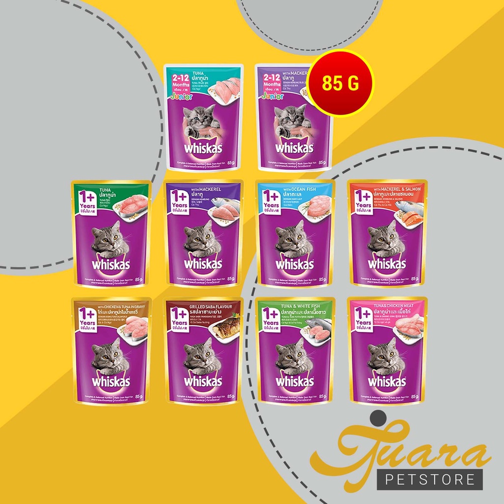 Makanan Kucing Basah Whiskas WetFood / Sachet / Pouch Adult 85 Gram