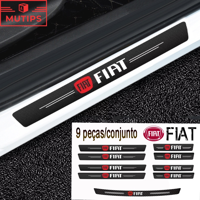 9pcs Stiker Pelindung Pintu Mobil Bahan Carbon Fiber Untuk Bravo Punto Palio Argo Uno Toro 500 Stilo Strada Mobi