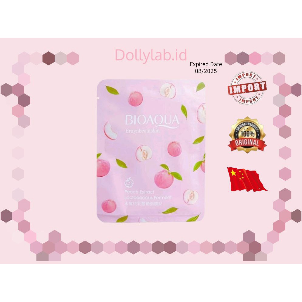 Bioaqua Peach Facial Mask 25gr / Natural Skincare Sheet Mask