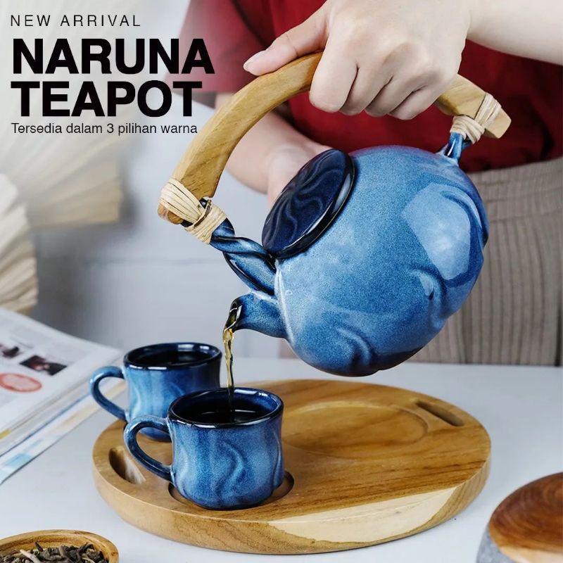 Naruna - Pumpkin Teapot Set Naruna (Premium Tea Set) Teko keramik bentuk labu yang lucu
