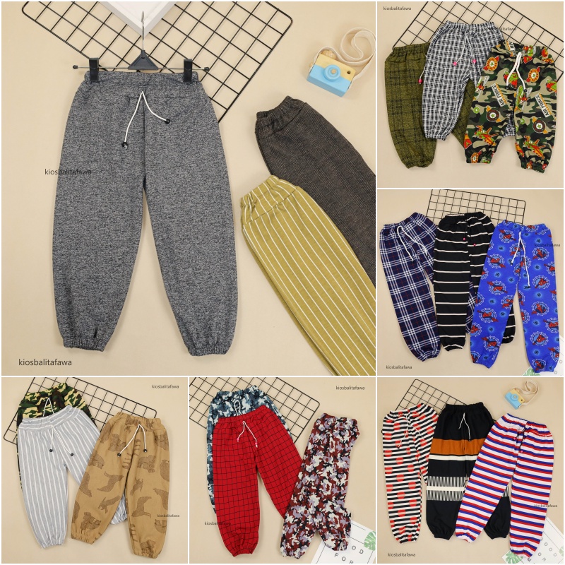 Jogger Motif Uk 7-8 Tahun / Celana Panjang Anak Laki Joger Pants Perempuan Import Grosir