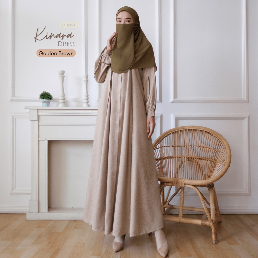 KUPNAD Gamis Casual Premium Katun Madinah (Medina) - Kinara Dress by KUPNAD gamis busui friendly bahan adem nyaman bikin kamu terlihat cantik dan muslimah