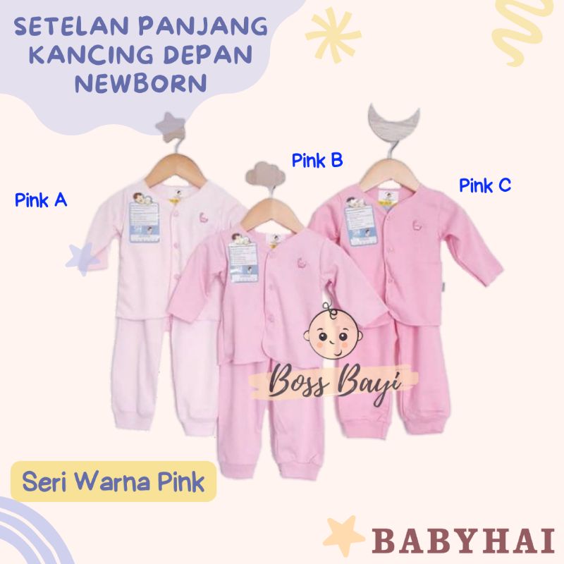BABY HAI Setelan Panjang Bayi Newborn Warna Polos