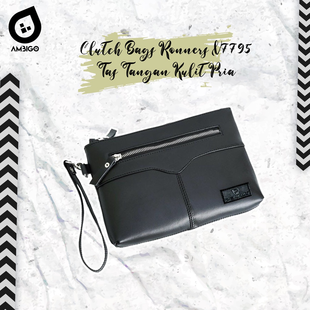 Ambigo Tas Pria Clutch Tas Tangan Pria Ronners V7795 Handbag Leather Tas Kualitas Import