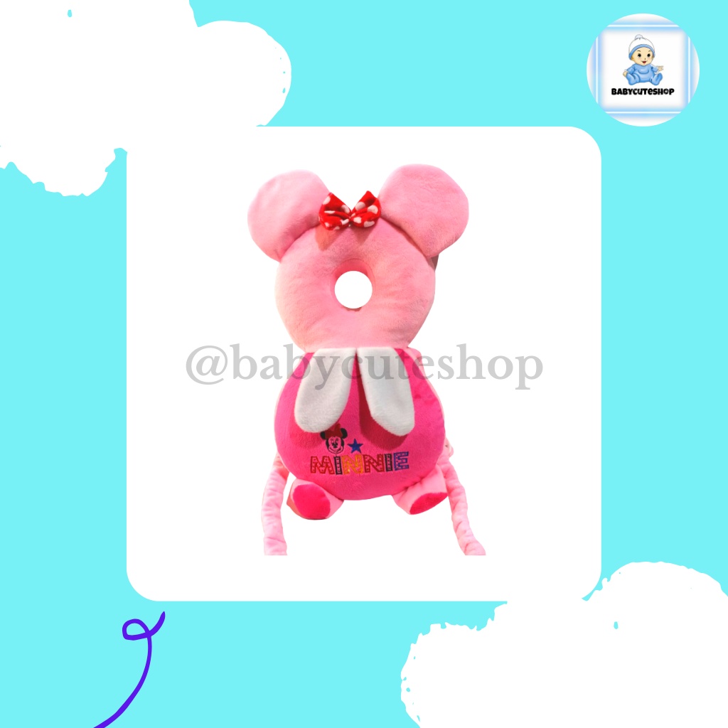 ( FREE STRAP ) Bantal Pelindung Kepala Bayi Mickey x Minnie Series | Baby Head Protector | Head Back Protector Pillow Pad