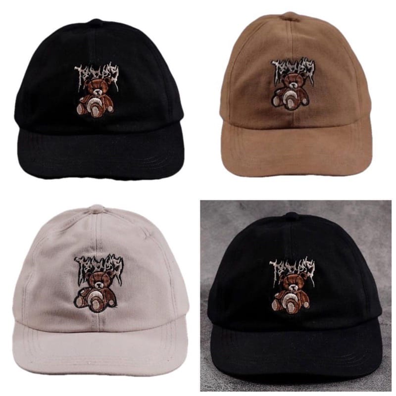 Topi Pria baseball||Topi Bear Beruang distro Topi Casual Caps Distro( COD ) Bordir bear Beruang terl