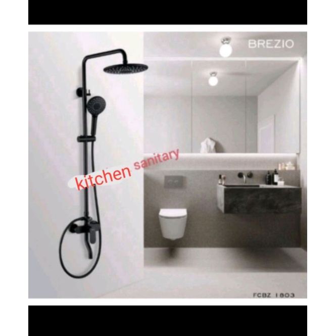 Kran shower tiang hitam panas dingin / Keran tiang shower hitam panas dingin