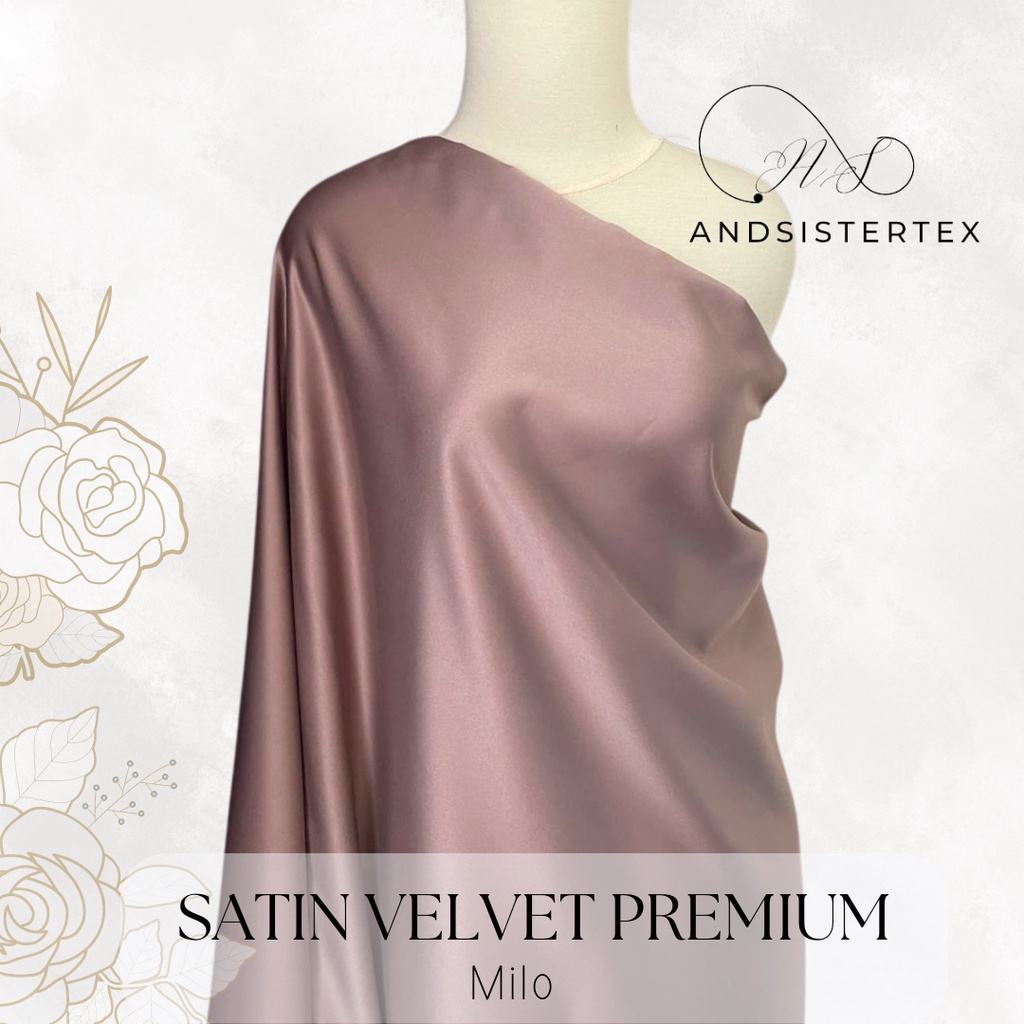 Kain Satin Velvet Premium Warna Milo