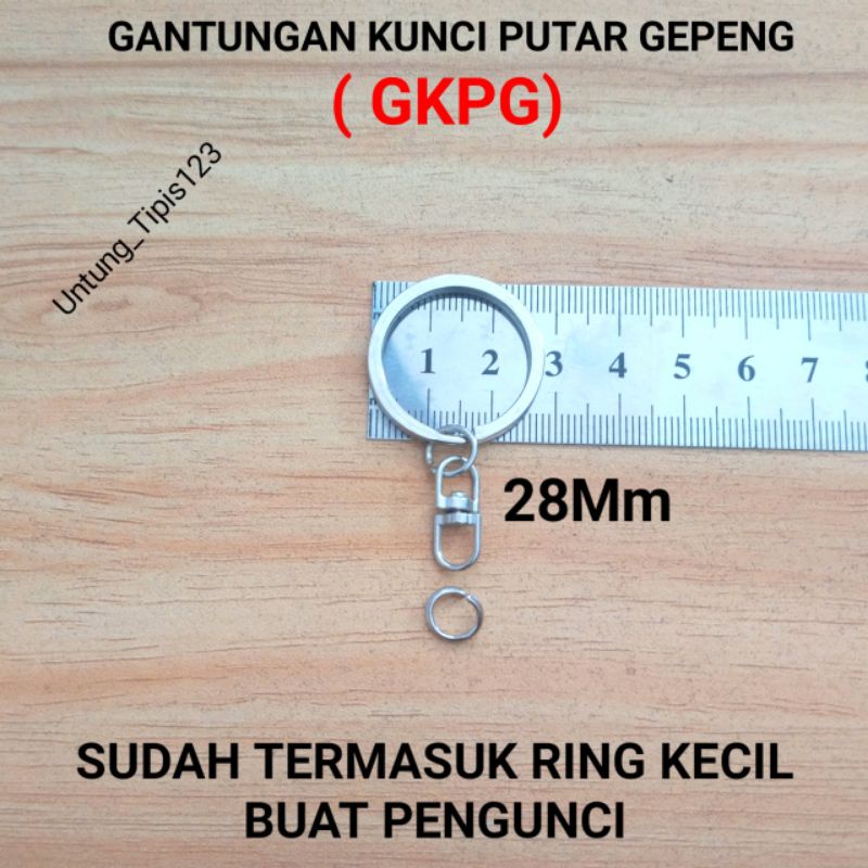 Ring Putar Gepeng Gantungan kunci per gros bahan Nikel Ring Ganci join putar untuk Souvenir