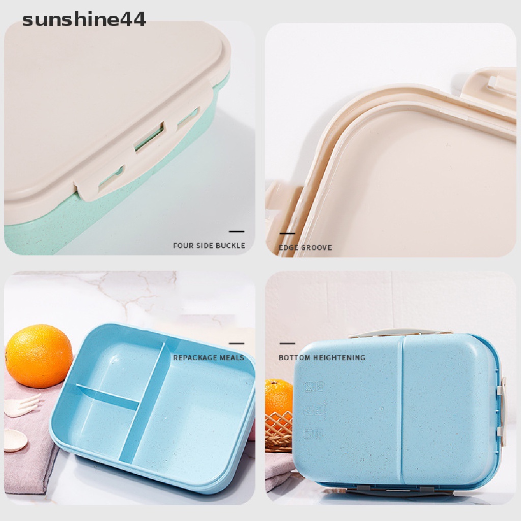 Sunshine Kotak Makan Bento Bahan Wheat Straw Untuk Microwave