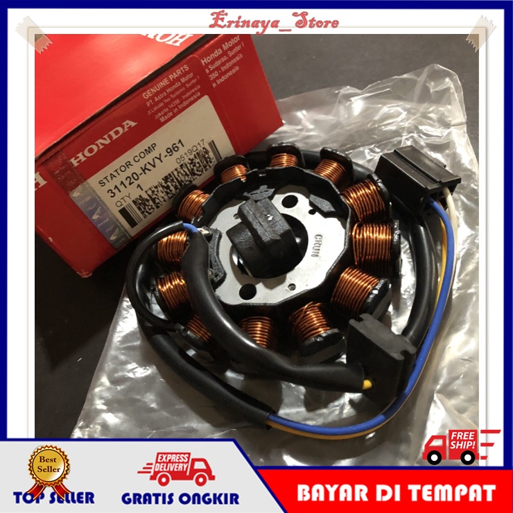 ORIGINAL AHM Spull Spul Assy Stator Stater Karbu Motor Honda Beat Scoopy Lama Karbu Old KVY Original