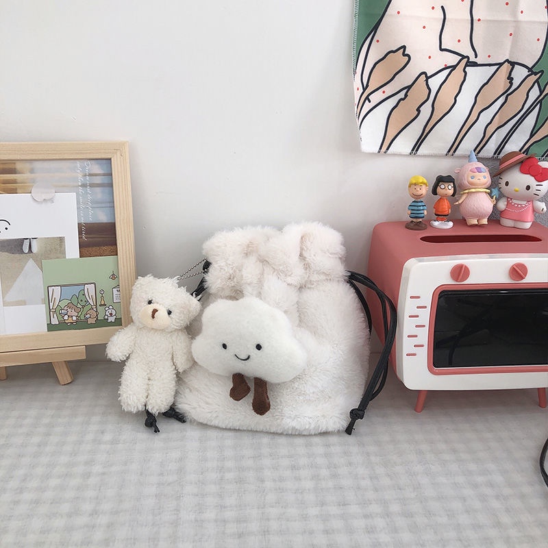 ♗Sera Net Merah Lucu Mewah Kecil Tas Wanita Messenger Tas Trendi Musim Gugur dan Musim Dingin Baru Gadis Jepang Lembut Gadis Tas Bahu Wanita