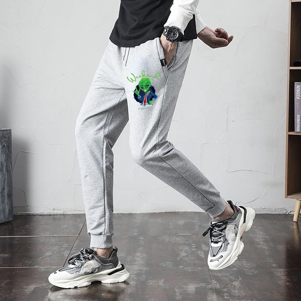 Celana Panjang Jogger Toonz Fashion Alien Nation Rib Pinggang ada Kantong