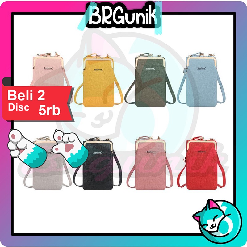 BRGUNIK Tas Selempang Kulit Wanita Dompet Cewek Multifungsi Baellerry N8601 D039