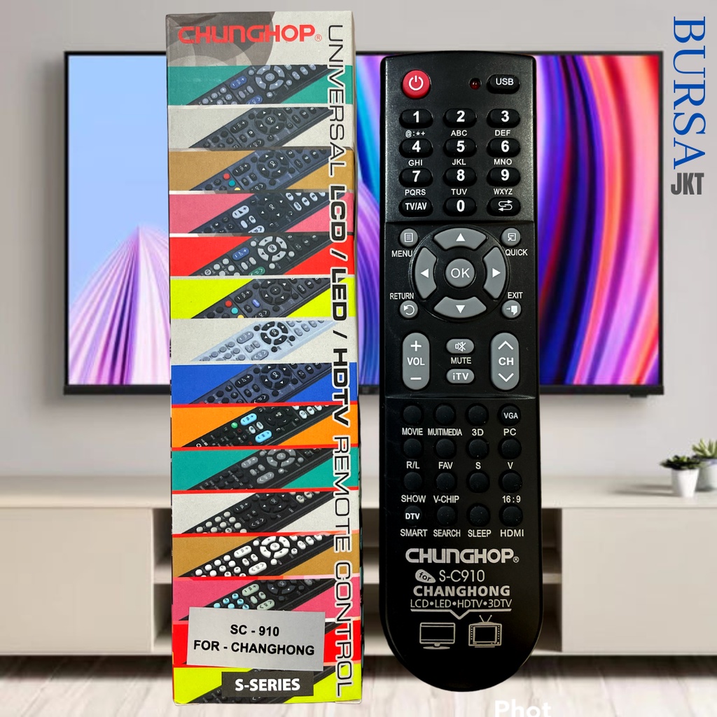 REMOTE REMOT TV CHANGHONG SC910 CHUNGHOP UNIVERSAL