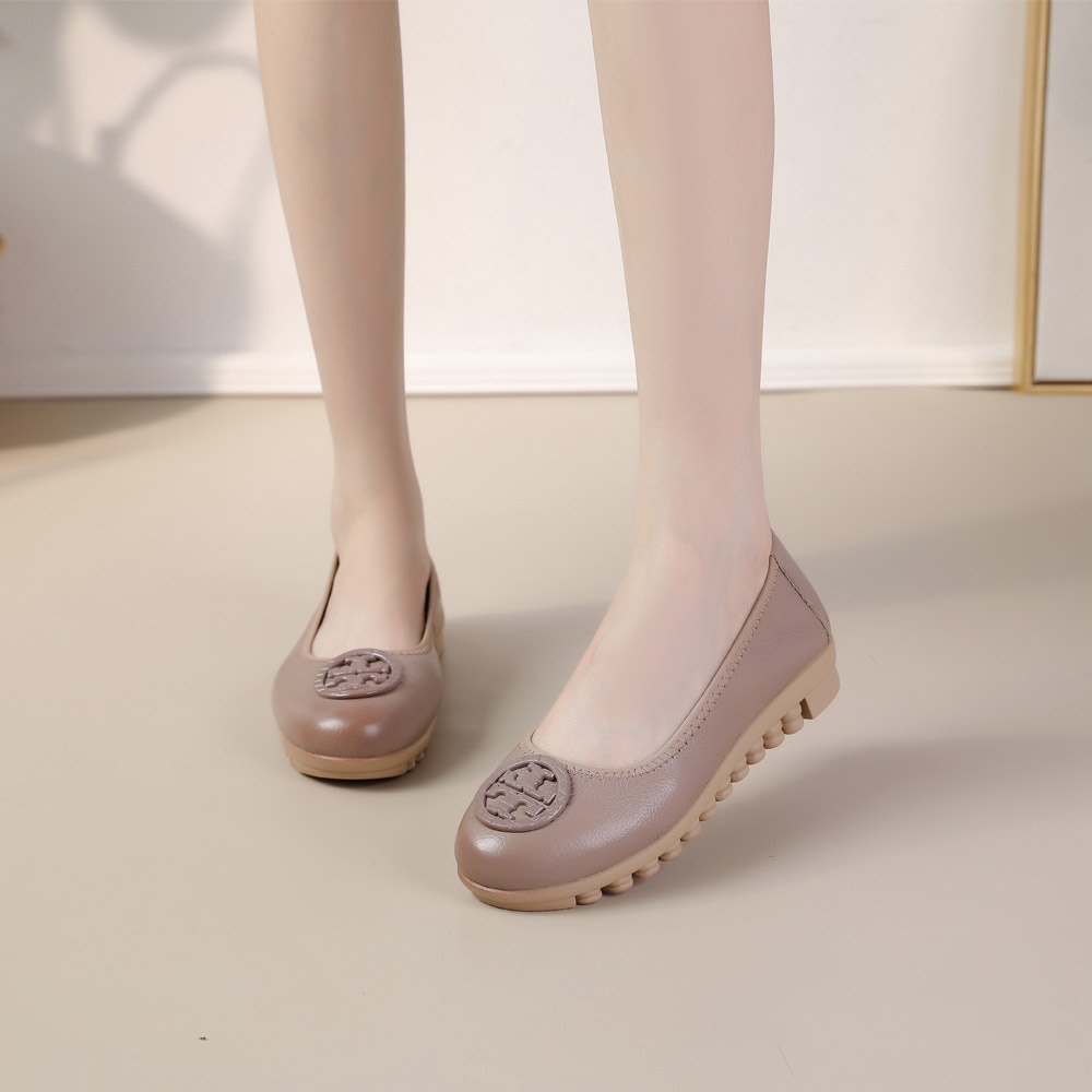 Sepatu Tory Burch kayu telapak radial kulit tory flat balerina