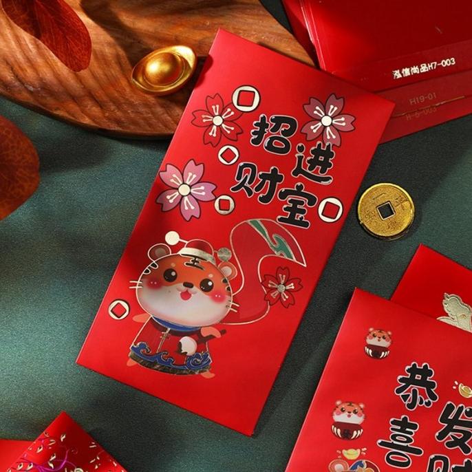 

LF527 36pcs plop Angpao Merah Motif Kun Harimau Untuk Tahun C Imlek