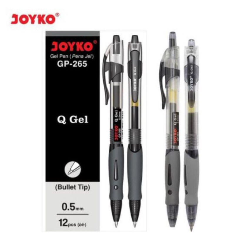 Pen Gel Joyko GP-265 pulpen gel HITAM isi 12 pcs berkualitas