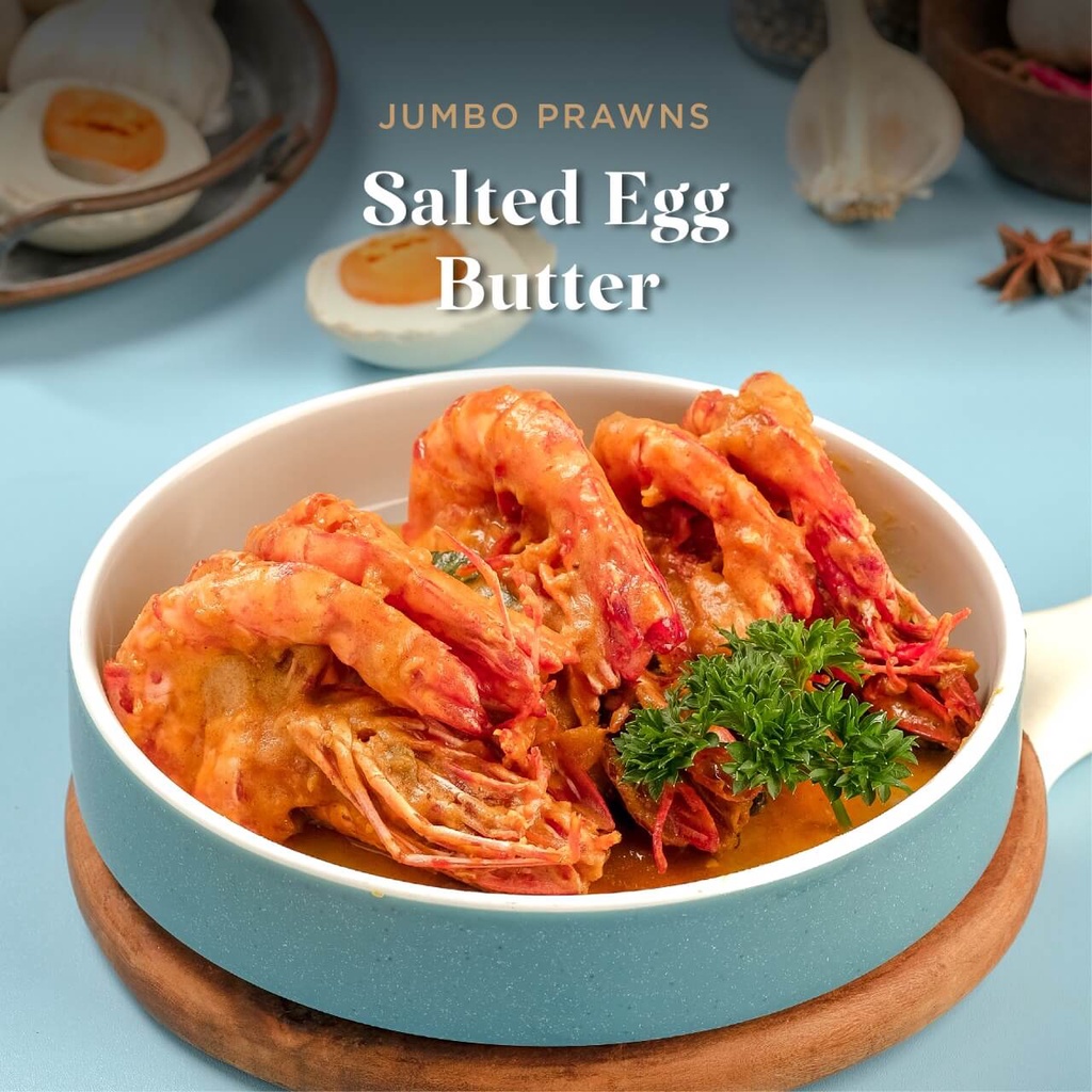 

Crab & Butter - Salted Egg Butter Jumbo King Prawn (Udang Jumbo Telur Asin Mentega) - Restaurant Seafood Online Makanan Siap Saji