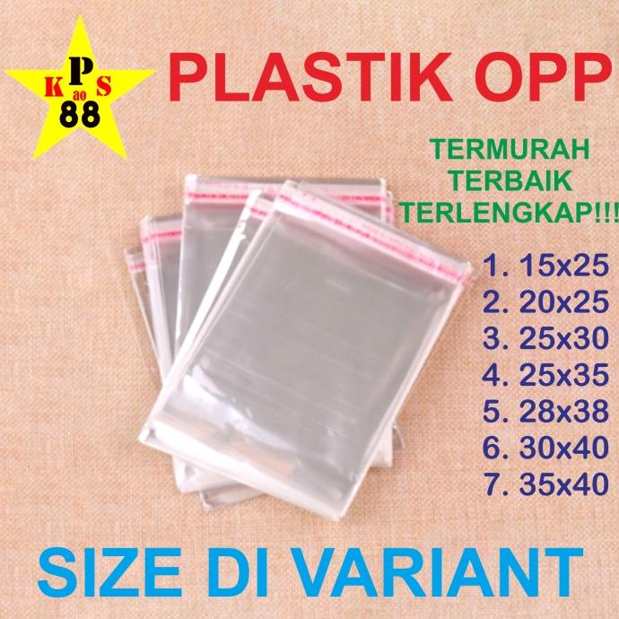

Kantong Plastik OPP Seal lem perekat kemasan baju kaos celana 28x38