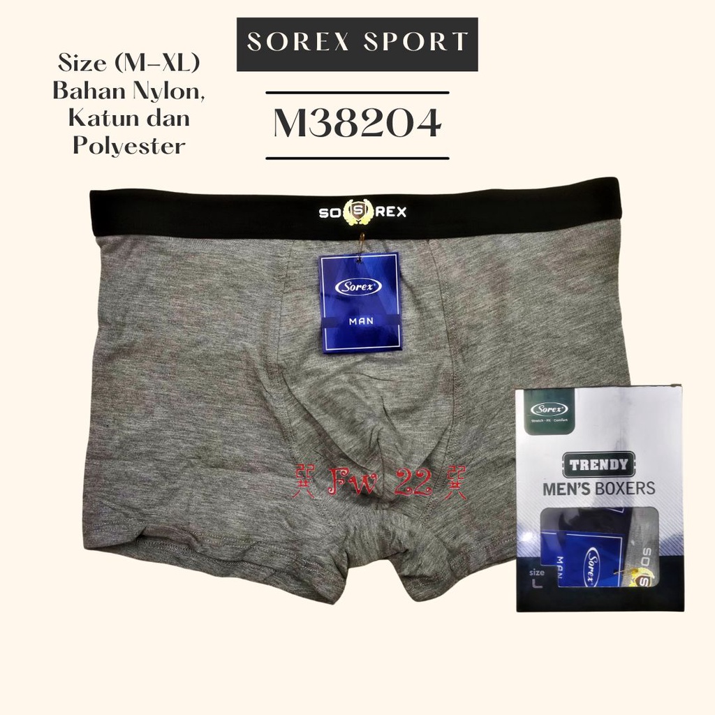 BOXER Pria Sorex 38204 dengan Gaya Modern dan Kasual dengan Bahan Katun Premium yang Lembut dan Adem