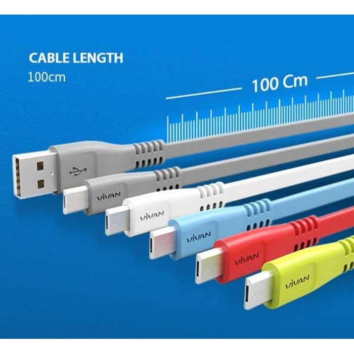 Kabel Data MICRO USB VIVAN CSM100S Fast Charging 2.4A for Android - Garansi Resmi 1 Tahun