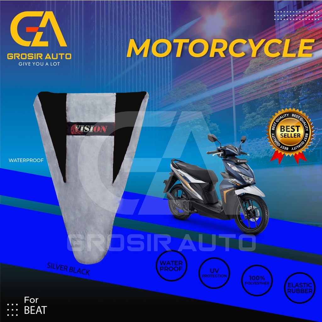 Cover Motor / Selimut Pelindung  Sarung Motor / Penutup Motor Beat Vision Silver Hitam Waterproof