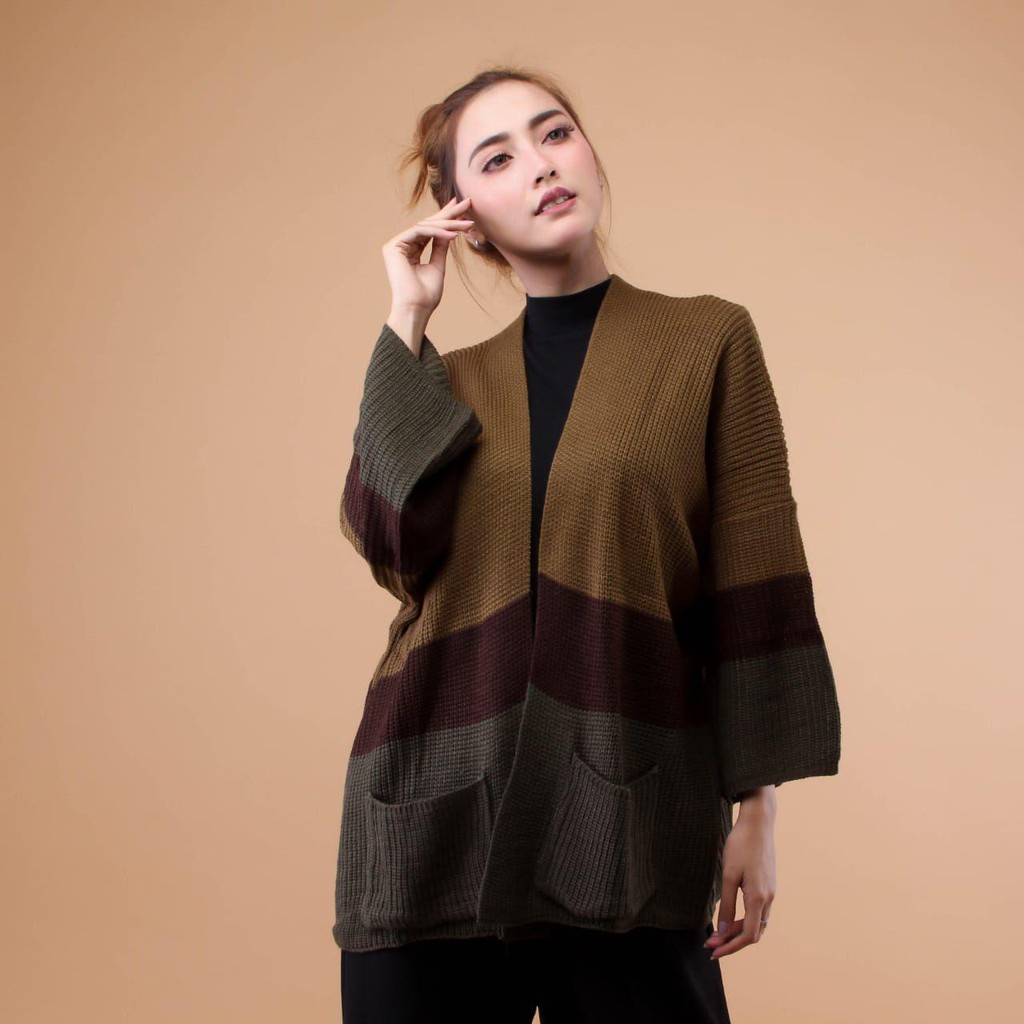 CAMEROON CARDIGAN RAJUT OVERSIZE TEBAL OUTER KNIT KOREA POLET WANITA