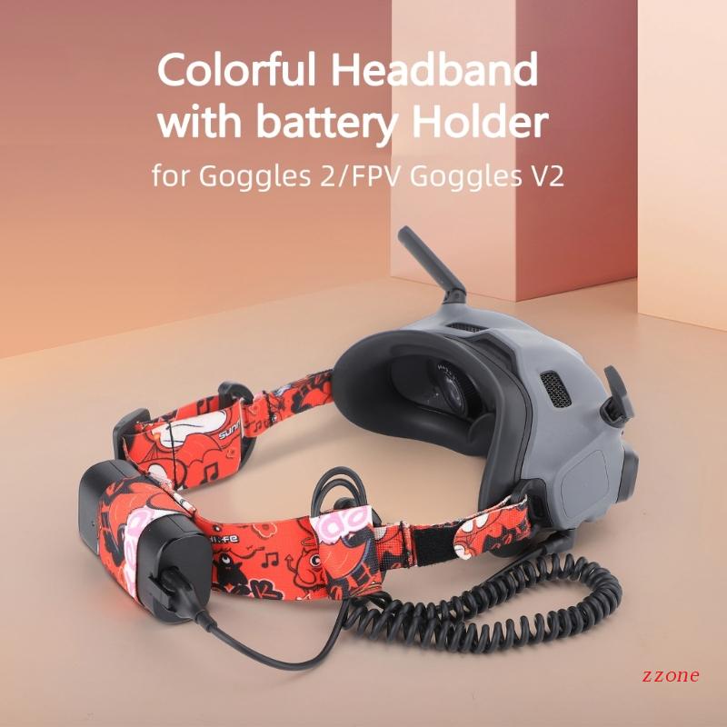Zzz Strap Kepala Dengan Klip Holder Baterai Adjustable Untuk Kacamata Goggles 2 / FPV