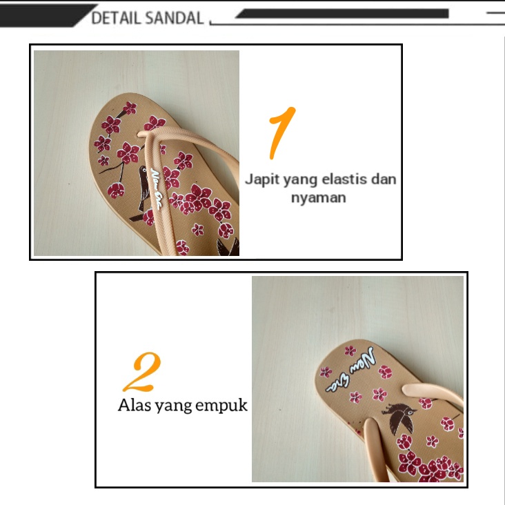 gos NEW ERA LB CNC 56 SA Sandal Japit Motif Sakura Terbaru