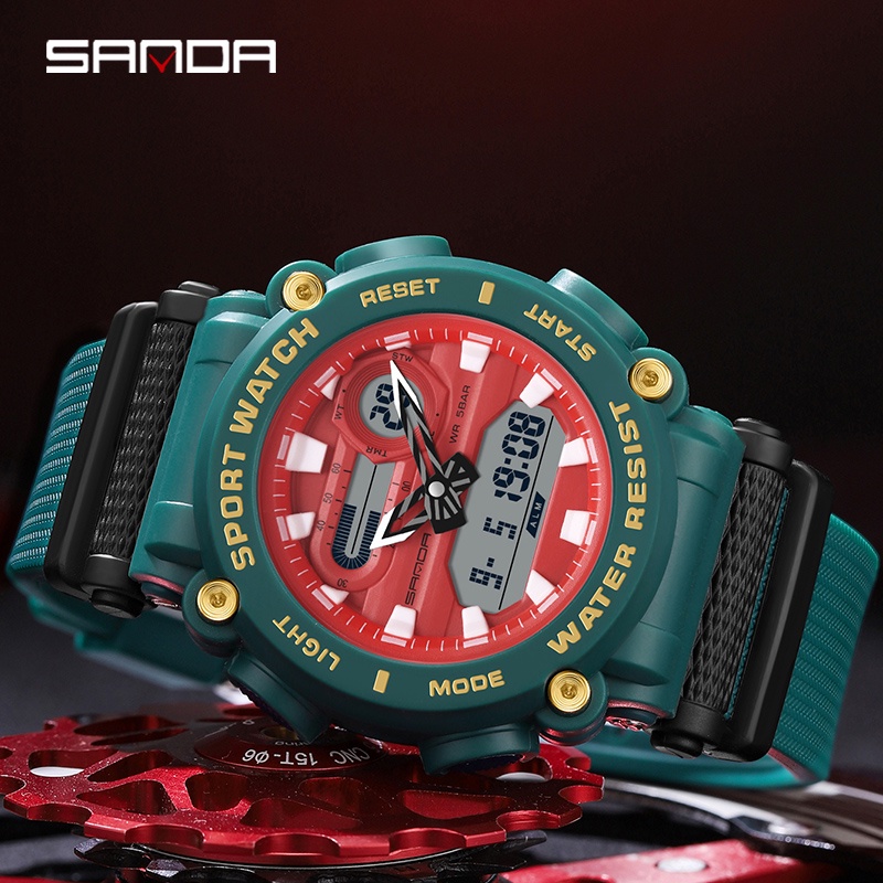 SANDA 3139 Jam Tangan Pria Digital Analog EL Backlight Sport Watch Anti Air WATCHKITE WKOS