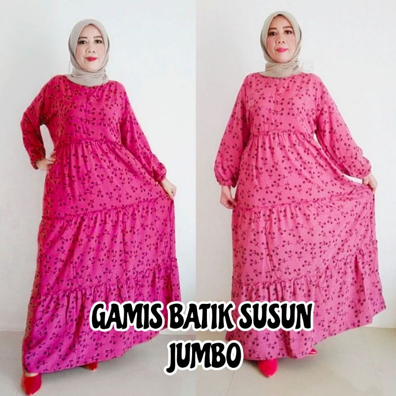 GAMIS BATIK MOTIF BUNGA- DUSTY PINK