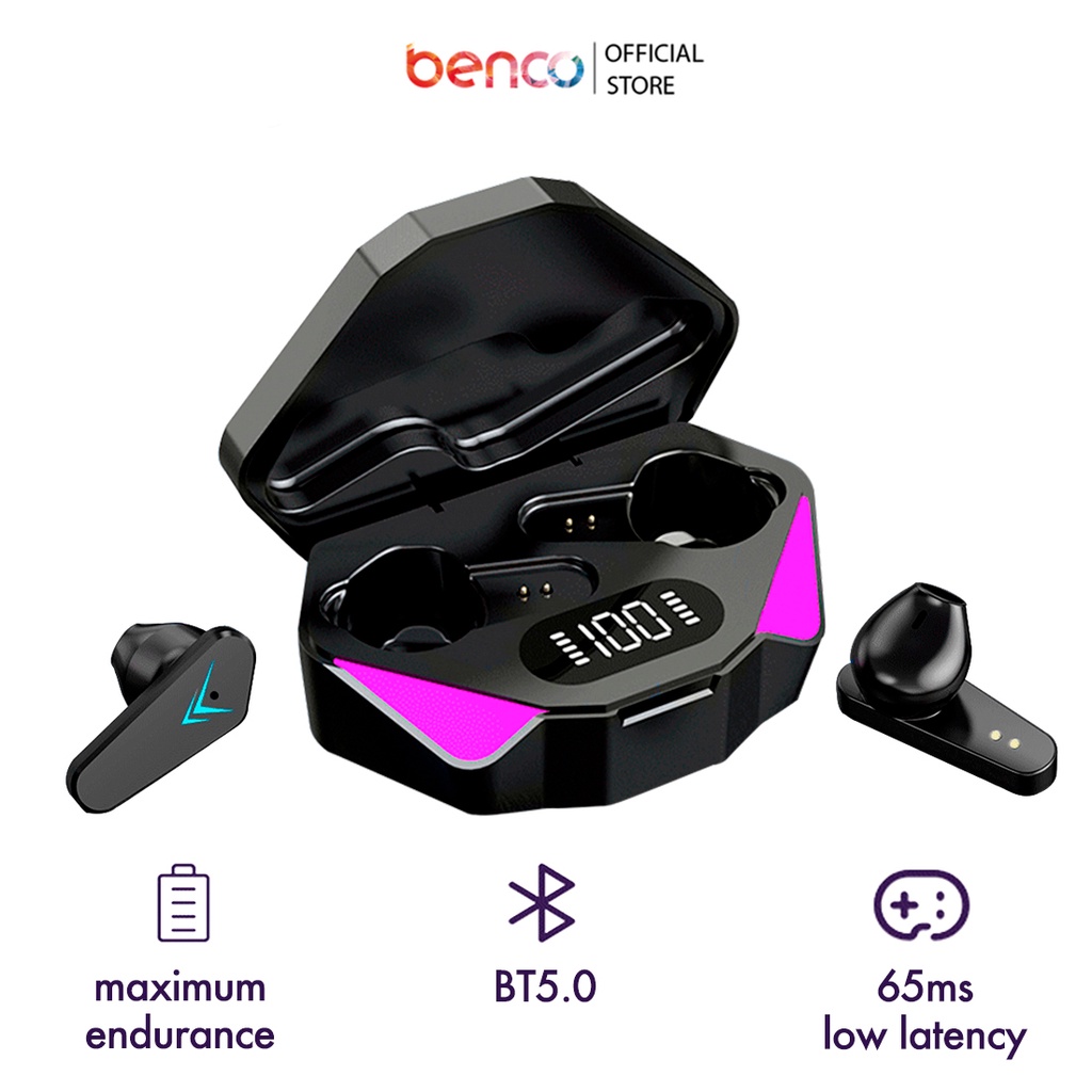 BENCO TWS Gaming Earbuds 65ms Low Latency Android Ios X15 Noise Cancelling