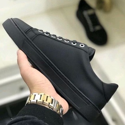 sepatu pria philipp plein sneaker cowok hitam kulit asli men shoes low top mirror branded P1SHOES