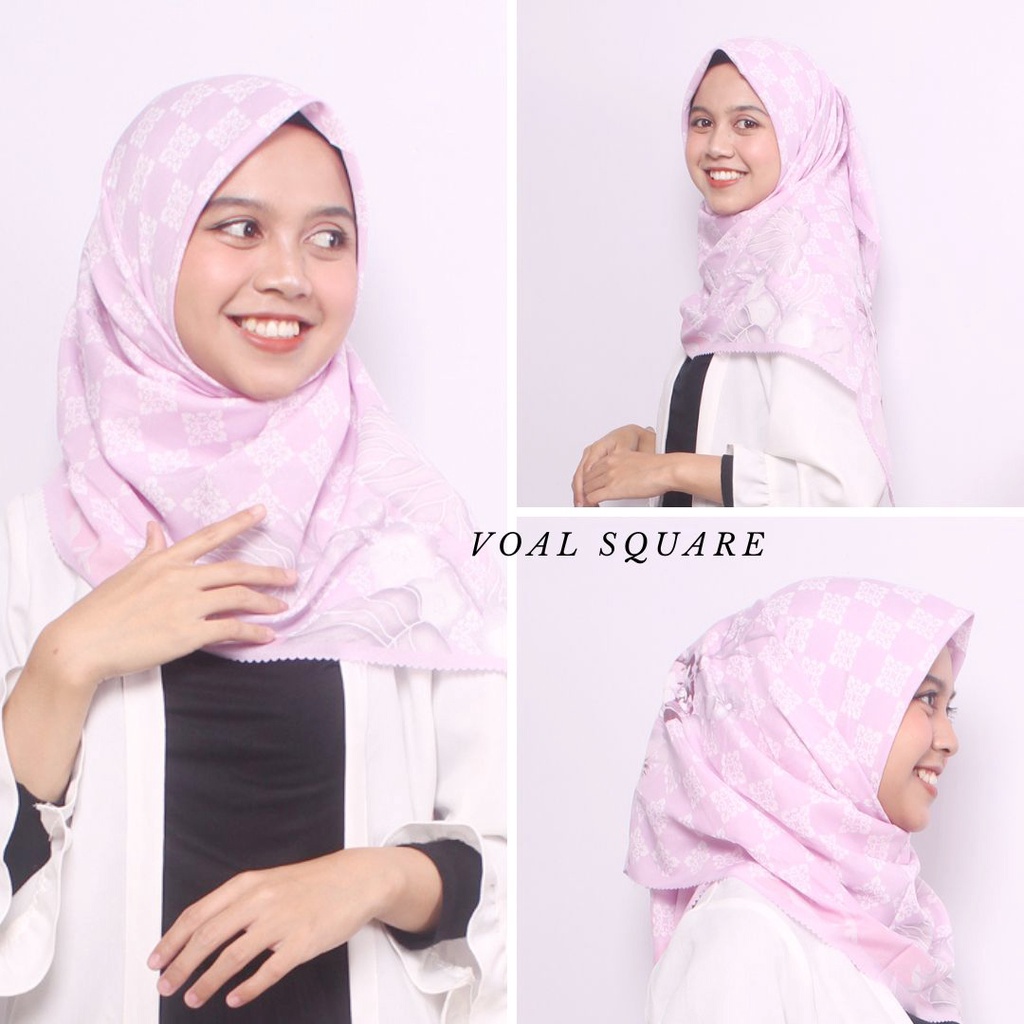 Jilbab Segiempat - Kerudung Segi Empat - Hijab Segi Empat Motif Voal Square NIKITA