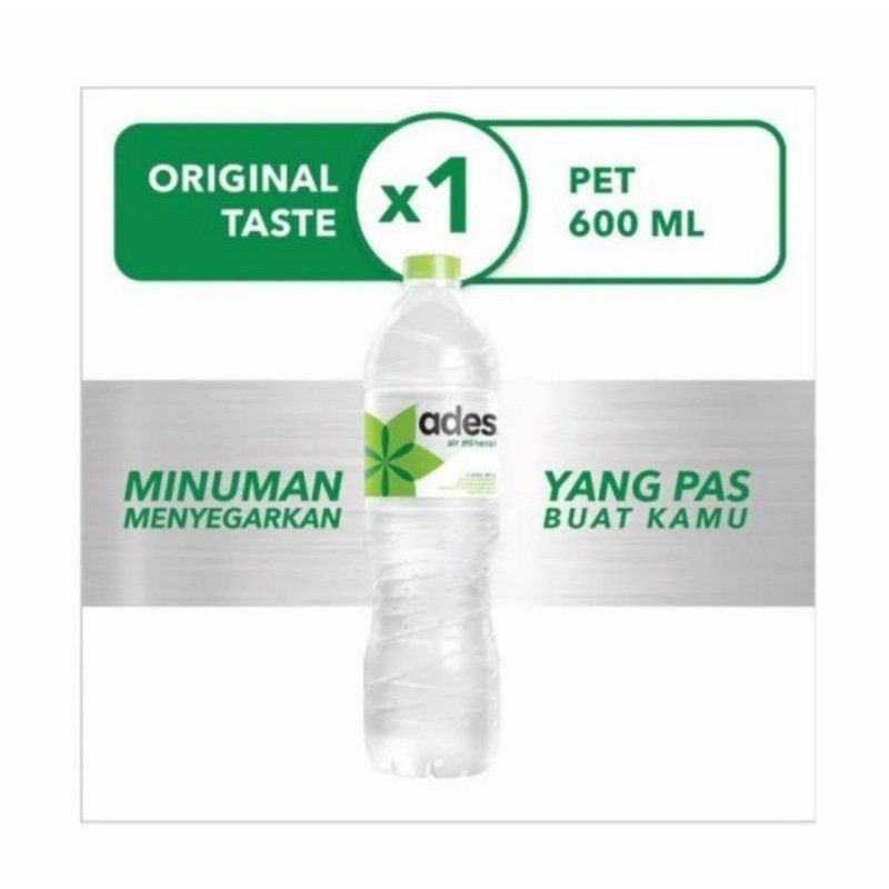 

Ades Air mineral 600 ml 1 Karton isi 24 botol kemasan tanggung