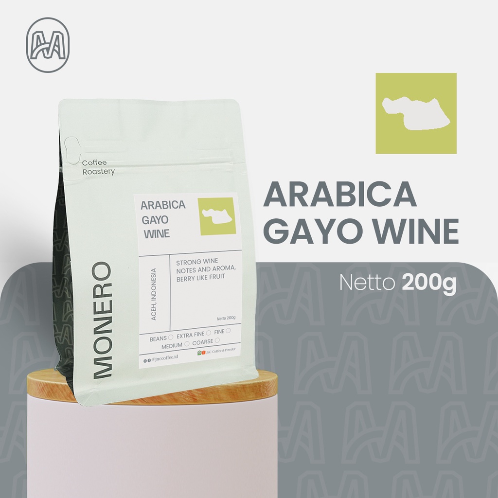 Kopi Arabika Gayo Wine Monero Arabica Coffee 200gr