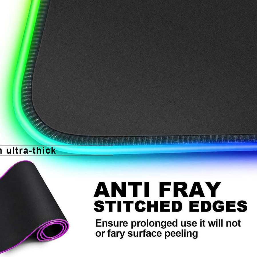 Langsung Kirim ISKU Mouse Pad Gaming LED RGB XL/Desk Mat Anti Slip high precision ukuran besar/Alas 