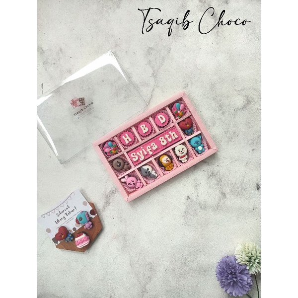 

Coklat Custom BT21 | Coklat Karakter BT21 | Hampers Coklat | Kado Coklat Ucapan | Coklat Karakter | BT21 | ARMY