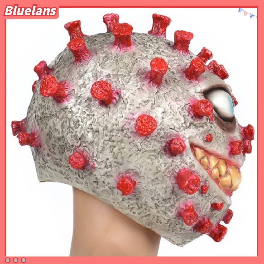 Topeng Bentuk Coronavirus Bahan Latex Untuk Properti Pesta Halloween