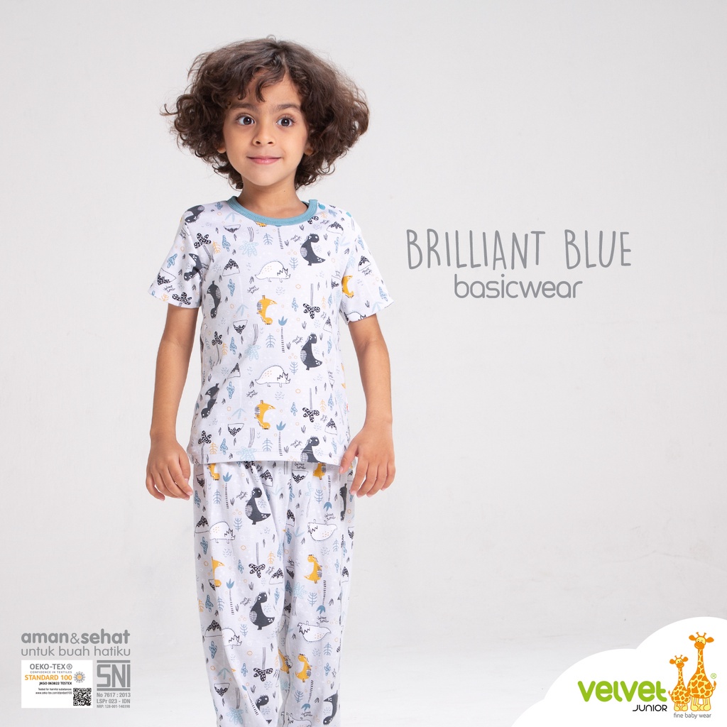 Velvet Junior Setelan Kancing Pundak Pendek Celana Panjang Great Adventure