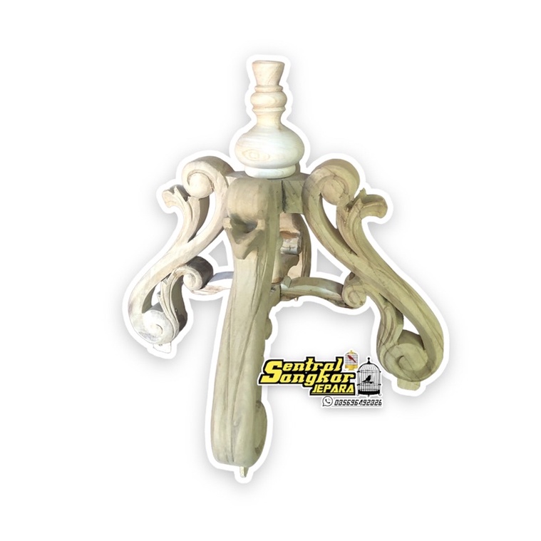 MAHKOTA SANGKAR MURAI UKIR KAYU JATI