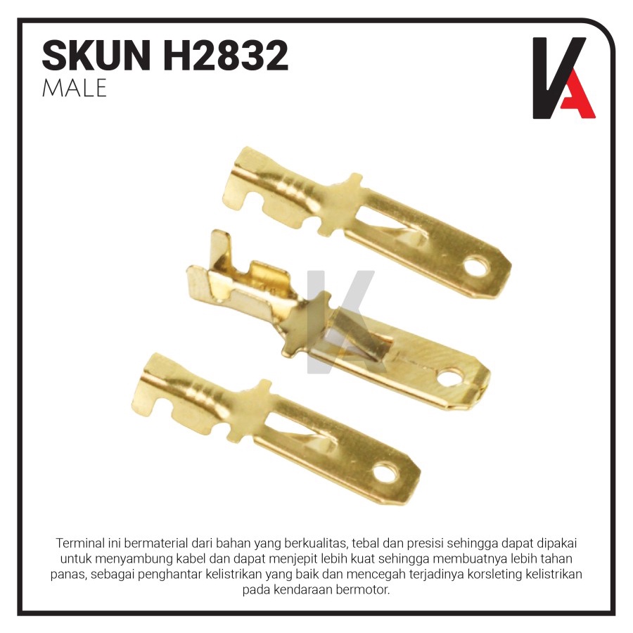 SKUN KONEKTOR GEPENG COWOK / SKUN MALE / TERMINAL SKUN GEPENG H2832